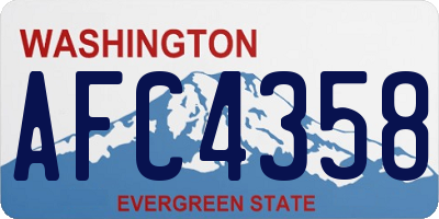 WA license plate AFC4358