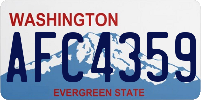 WA license plate AFC4359