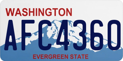 WA license plate AFC4360
