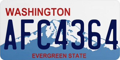 WA license plate AFC4364