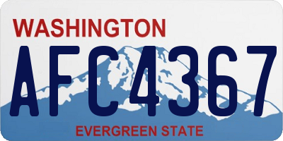 WA license plate AFC4367