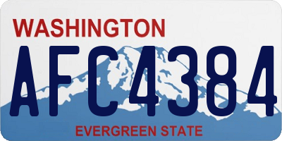 WA license plate AFC4384
