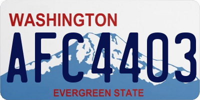 WA license plate AFC4403