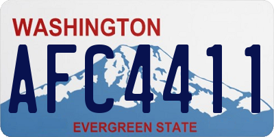 WA license plate AFC4411