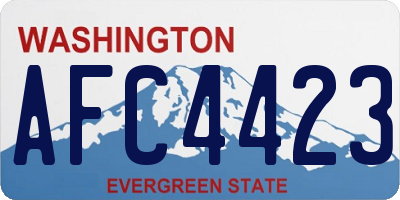 WA license plate AFC4423