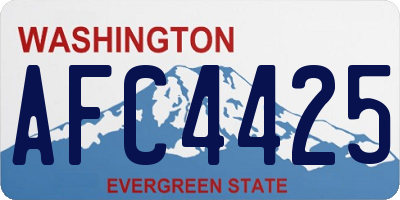 WA license plate AFC4425