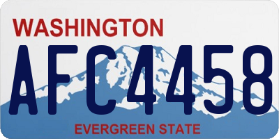WA license plate AFC4458