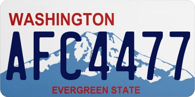 WA license plate AFC4477