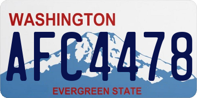 WA license plate AFC4478