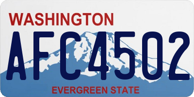 WA license plate AFC4502