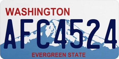 WA license plate AFC4524