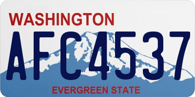WA license plate AFC4537