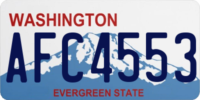 WA license plate AFC4553