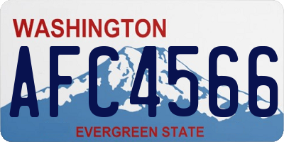 WA license plate AFC4566