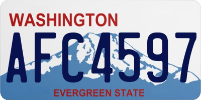 WA license plate AFC4597