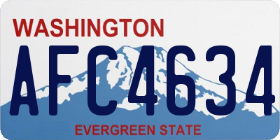 WA license plate AFC4634