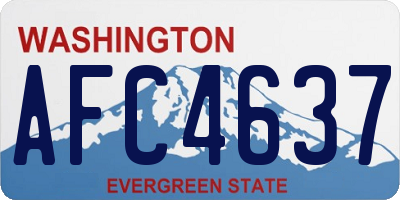 WA license plate AFC4637