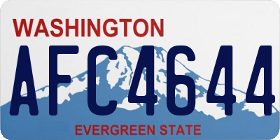 WA license plate AFC4644