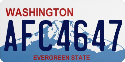 WA license plate AFC4647