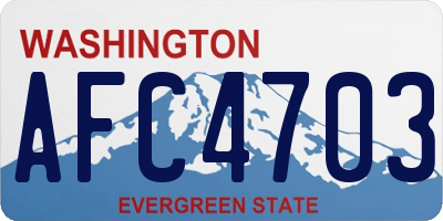 WA license plate AFC4703
