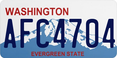 WA license plate AFC4704