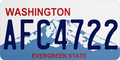 WA license plate AFC4722