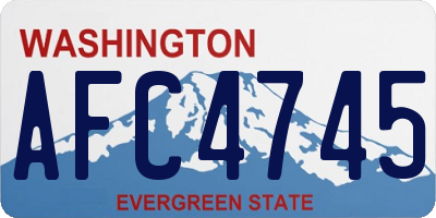 WA license plate AFC4745