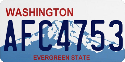 WA license plate AFC4753