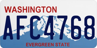 WA license plate AFC4768