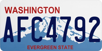 WA license plate AFC4792