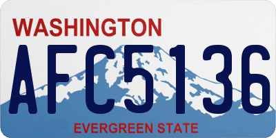 WA license plate AFC5136