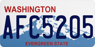 WA license plate AFC5205