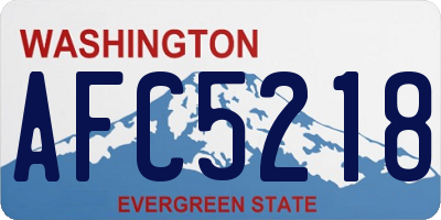 WA license plate AFC5218