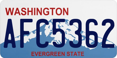 WA license plate AFC5362
