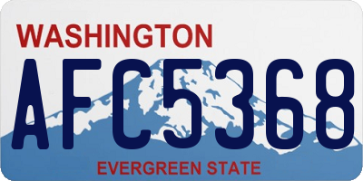 WA license plate AFC5368