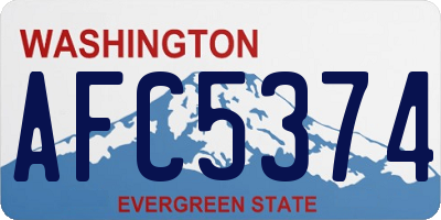 WA license plate AFC5374