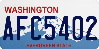 WA license plate AFC5402