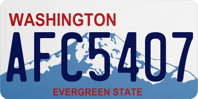 WA license plate AFC5407