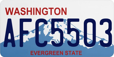 WA license plate AFC5503