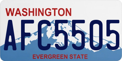 WA license plate AFC5505