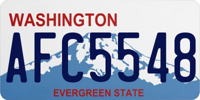 WA license plate AFC5548