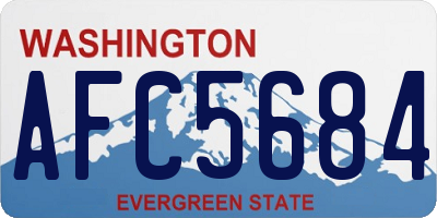 WA license plate AFC5684
