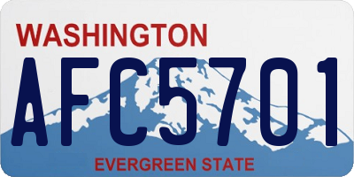 WA license plate AFC5701