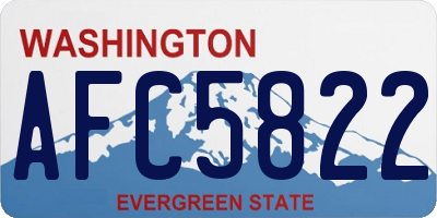 WA license plate AFC5822