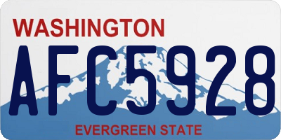 WA license plate AFC5928