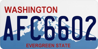 WA license plate AFC6602