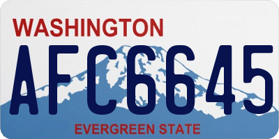 WA license plate AFC6645