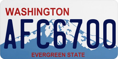 WA license plate AFC6700