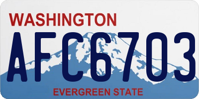 WA license plate AFC6703