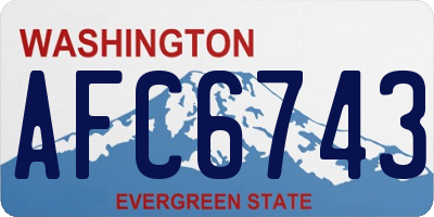 WA license plate AFC6743